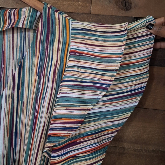 UMGEE Striped Ruffle Sleeve Wrap Romper SZ Small - Picture 5 of 9